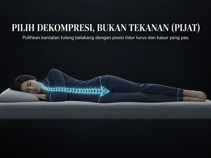 Dekompresi tulang belakang medis dan pentingnya topangan kasur ortopedi medium-firm saat pemulihan HNP