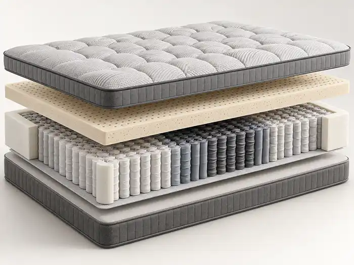 Struktur material kasur ortopedi: lateks alami dan pocket spring multi-zone penopang tulang belakang